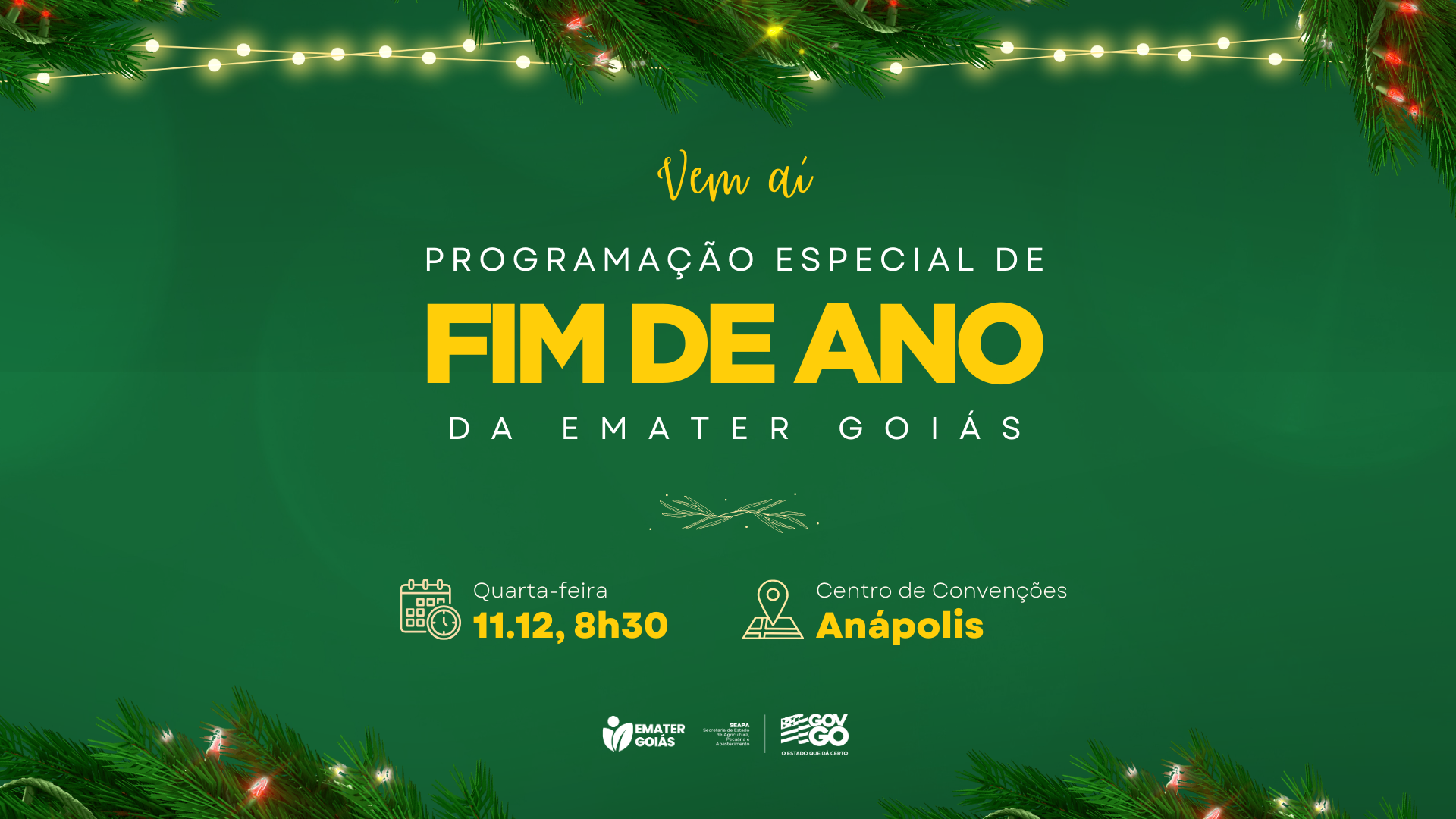 Emater Goiás prepara programação especial de fim de ano