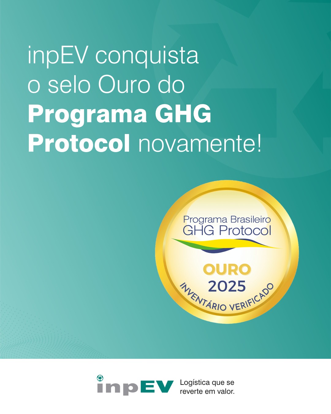 inpEV mantém Selo Ouro do Programa Brasileiro GHG Protocol pelo segundo ano consecutivo